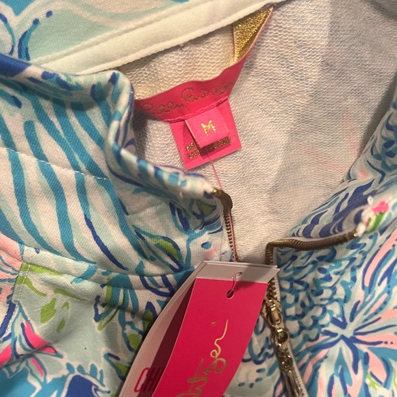 Lilly Pulitzer Floral Print Quarter-Zip Popover - Picture 2 of 3